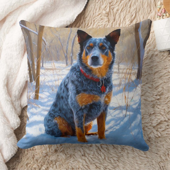 Australian Cattle Let It Snow Christmas Cushion (Blanket)