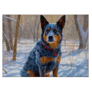 Australian Cattle Let It Snow Christmas Cutting Board