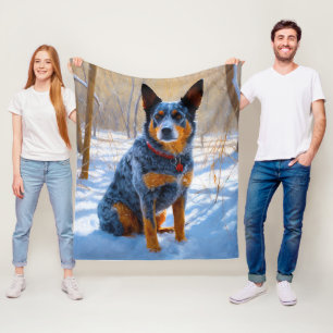 Australian Cattle Let It Snow Christmas Fleece Blanket