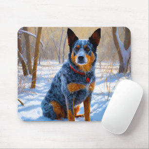 Australian Cattle Let It Snow Christmas Mouse Pad