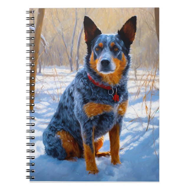 Australian Cattle Let It Snow Christmas Notebook (Front)