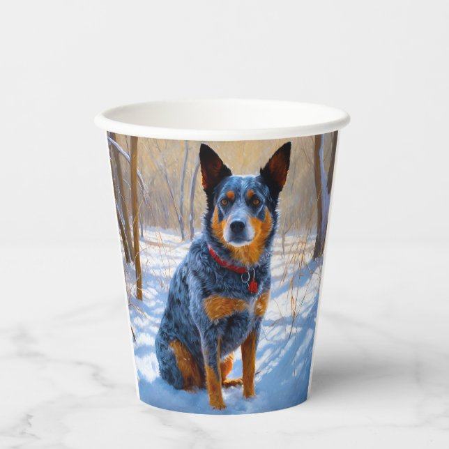Australian Cattle Let It Snow Christmas Paper Cups (Front)