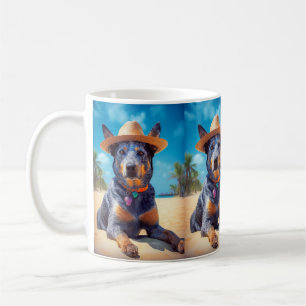 Australian Cattle on Beach,dog lovers summer gift Coffee Mug