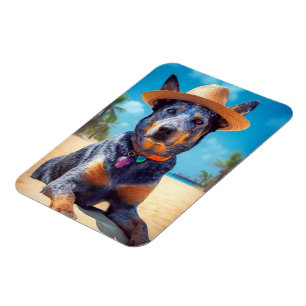Australian Cattle on Beach,dog lovers summer gift Magnet