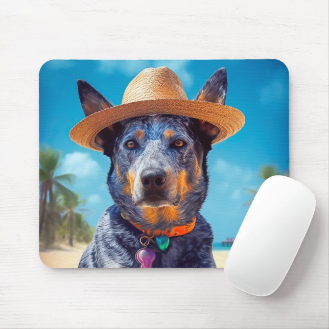 Australian Cattle on Beach,dog lovers summer gift Mouse Pad (With Mouse)