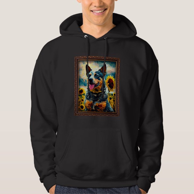 Australian Cattle Painting Sunflower Flower Mom Wo Hoodie (Front)