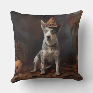 Australian Cattle Pumpkins Halloween Scary Cushion