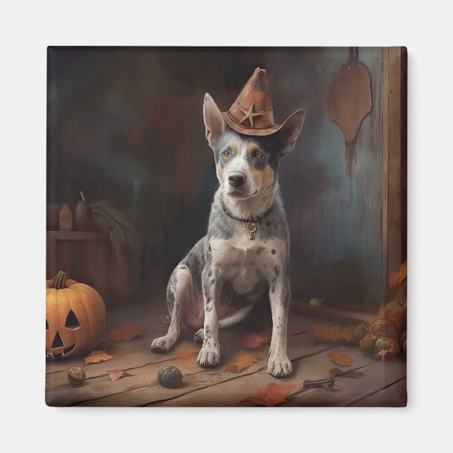 Australian Cattle Pumpkins Halloween Scary Magnet (Front)