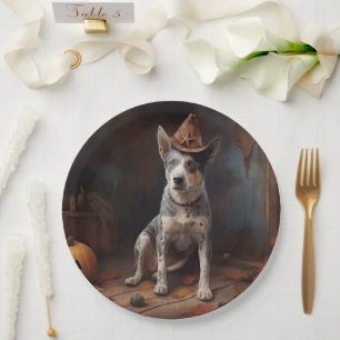 Australian Cattle Pumpkins Halloween Scary Paper Plate