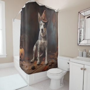 Australian Cattle Pumpkins Halloween Scary Shower Curtain