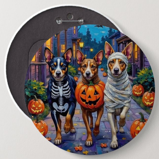 Australian Cattle Trick-or-Treating in Halloween 6 Cm Round Badge (Front & Back)