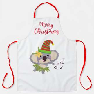 Australian Christmas Cute Dancing Koala Design Apron