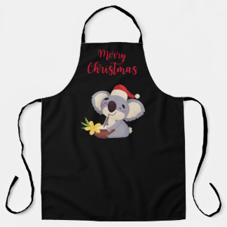 Australian Christmas Cute Koala Drinking Cocktail Apron