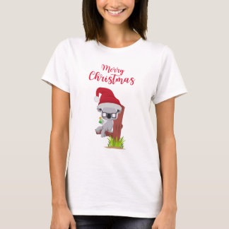 Australian Christmas Cute Koala Drinking Design T-Shirt
