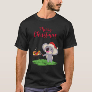 Australian Christmas Cute Koala enjoying a BBQ T-Shirt