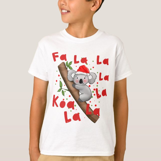 Australian Christmas Funny Santa Koala La La T-Shirt (Front)