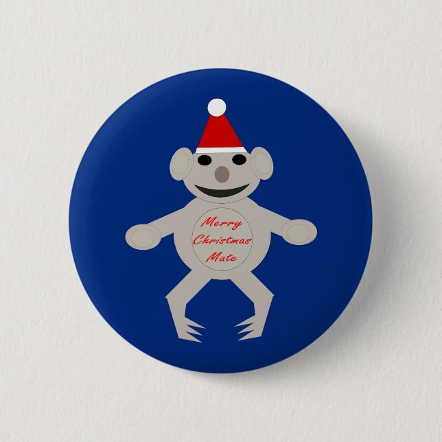Australian Christmas Koala Bear Button (Front)