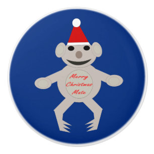 Australian Christmas Koala Bear Ceramic Knob