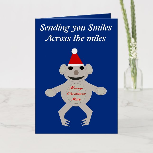 Australian Christmas Koala Bear Custom Foil Greeting Card (Flower)