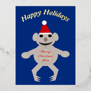 Australian Christmas Koala Bear Custom Foil Holiday Postcard