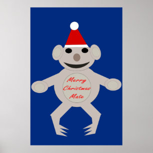 Australian Christmas Koala Bear Poster