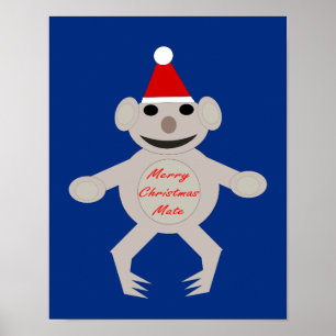 Australian Christmas Koala Bear Poster