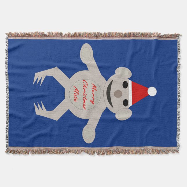Australian Christmas Koala Bear Throw Blanket (Front)