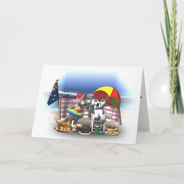 Australian Christmas on the beach Holiday Card (Front)
