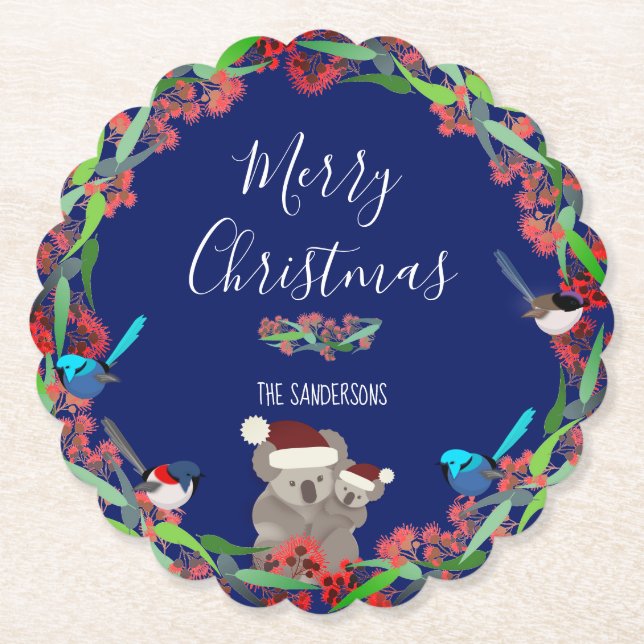 Australian Christmas Paper Coaster (Front)