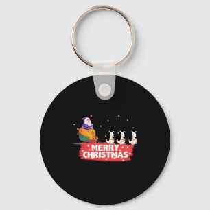 Australian Christmas, Santa Claus, beach Key Ring