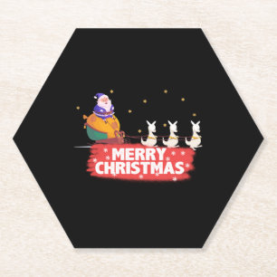 Australian Christmas, Santa Claus, beach Paper Coaster