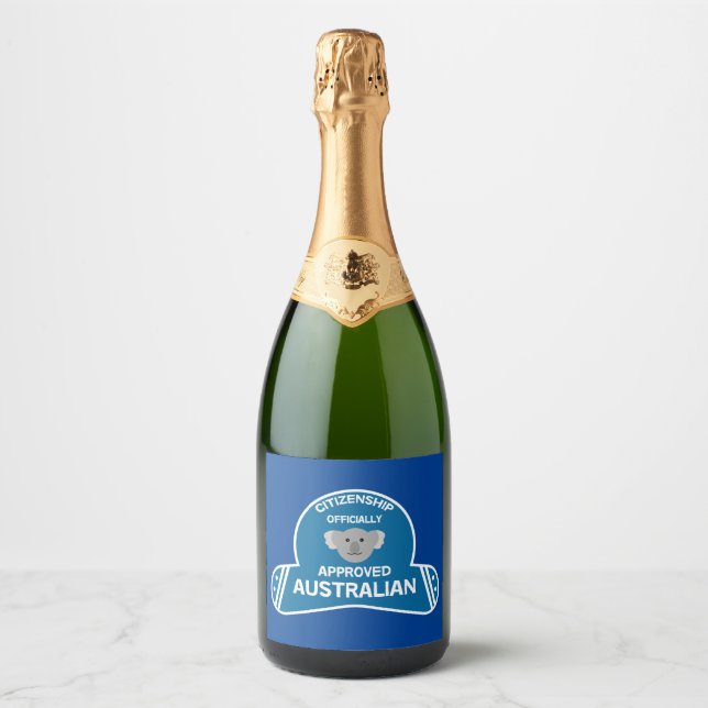 Australian Citizenship | Aussie Citizen Two-Tone C Sparkling Wine Label (Front)