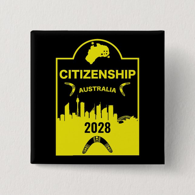 Australian Citizenship Gift 15 Cm Square Badge (Front)