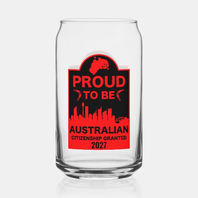 Australian Citizenship Gift Can Glass (Front)