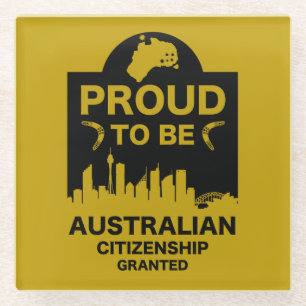 Australian Citizenship Gift Glass Coaster