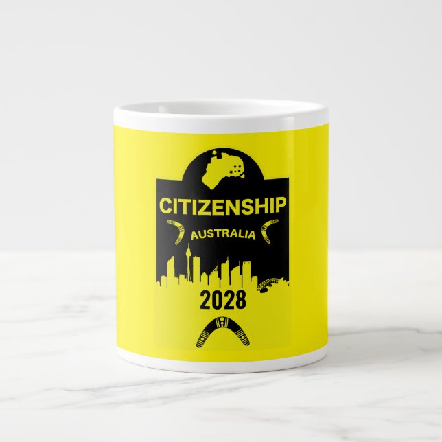 Australian Citizenship Gift Large Coffee Mug (Front)