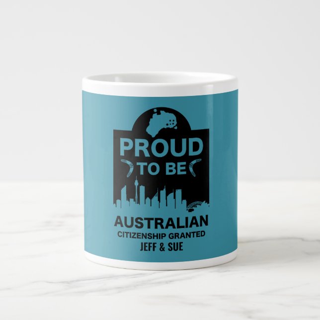 Australian Citizenship Gift Large Coffee Mug (Front)