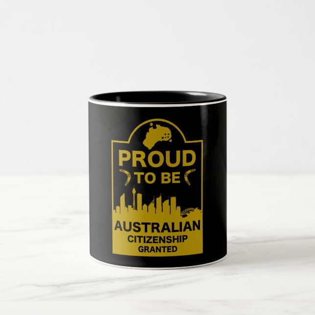 Australian Citizenship Gift Two-Tone Coffee Mug (Center)