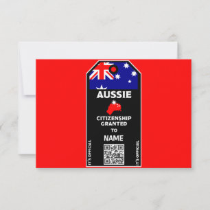Australian Citizenship Party Congratulations    Po Thank You Card