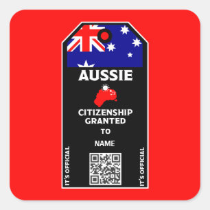 Australian Citizenship Party Congratulations Square Sticker