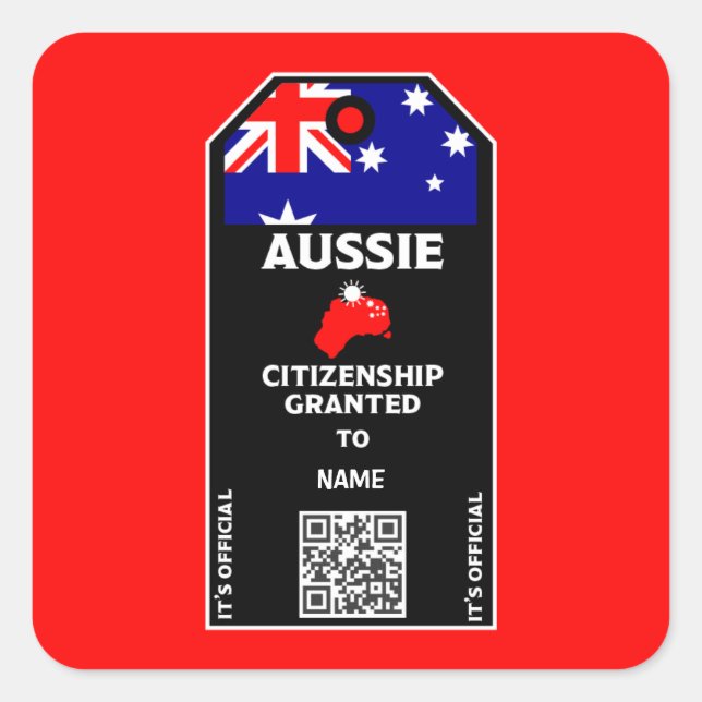 Australian Citizenship Party Congratulations     Square Sticker (Front)