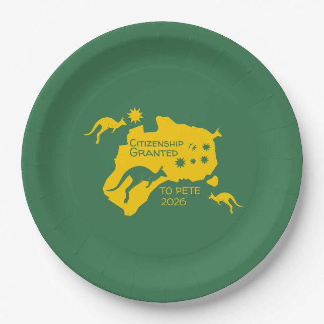 Australian Citizenship Party Gifts Paper Plate (Front)