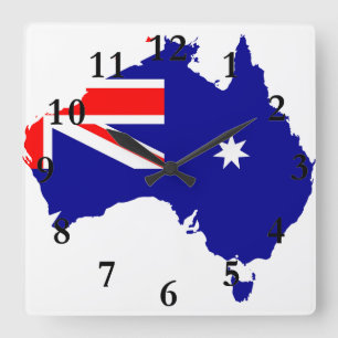 Australian country flag square wall clock