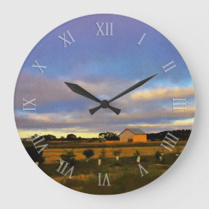 Australian Country : Views from the Roadside Large Clock