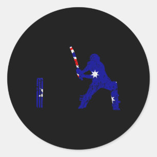 Australian Cricketer Tsman Wicket Cricket Match  Classic Round Sticker
