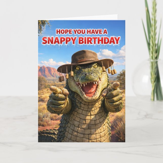 Australian crocodile greeting card (Front)