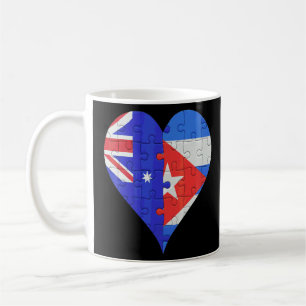 Australian Cuban Flag Heart  Coffee Mug