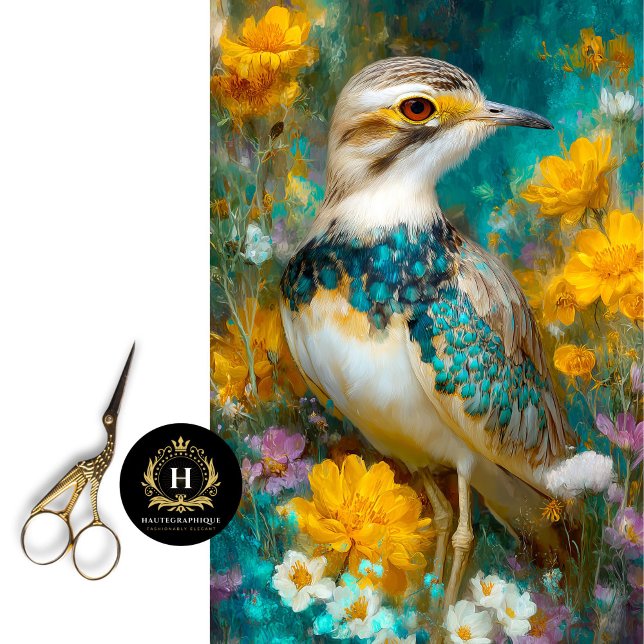 Australian Curlew & Wildflowers Decoupage Tissue Paper (Creator Uploaded)