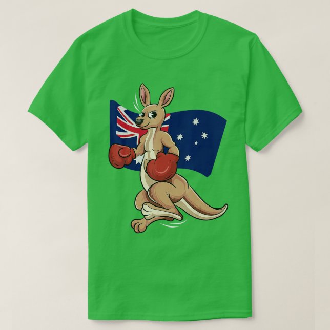 Australian Day Cute Kangaroo Australia Flag Land D T-Shirt (Design Front)