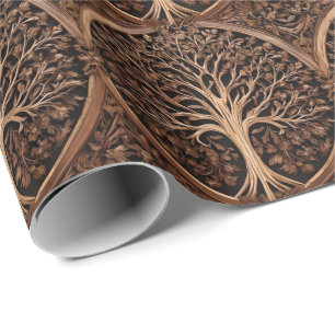 Australian Delights: Waratah Tree Wood Print, Wrapping Paper